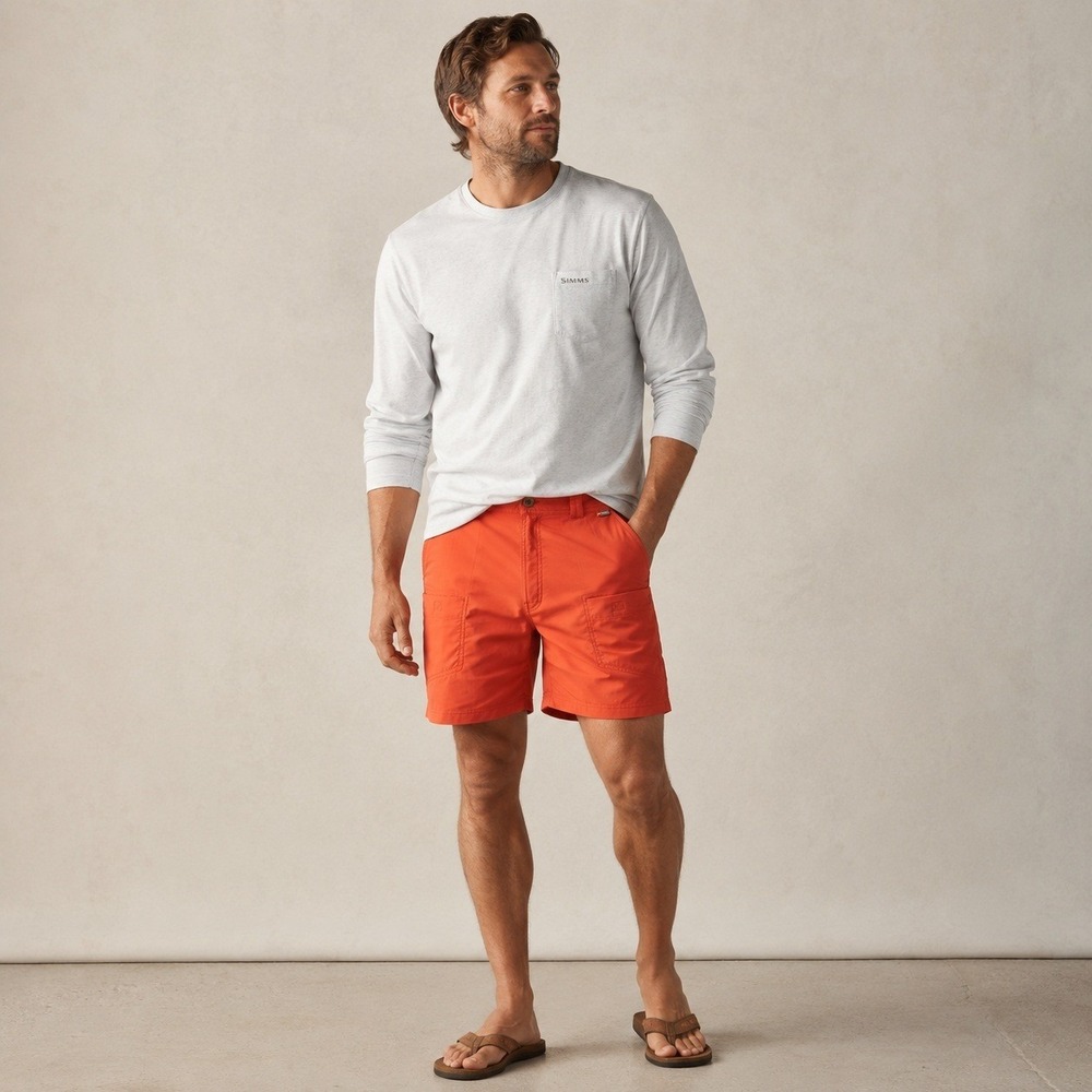 Simms Cargo Fishing Shorts Spiced Coral High Water XL